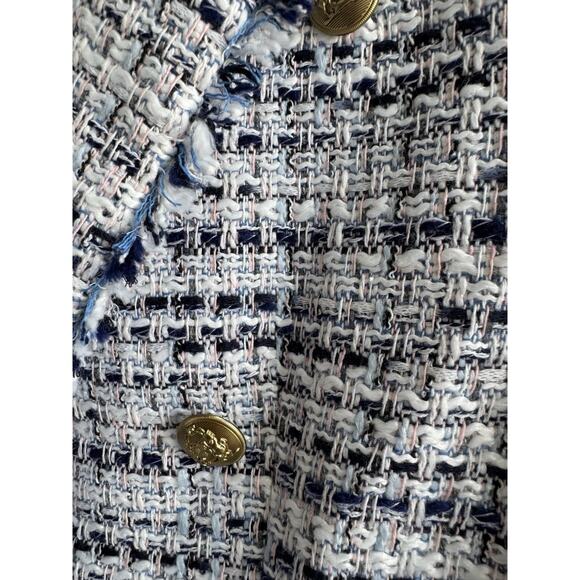 Mina Self Tweed Blazer Gold Buttons M - Picture 3 of 8